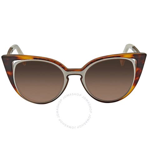 fendi 0136|Fendi Paradeyes Brown Gradient Cat Eye Ladies Sunglasses FF .